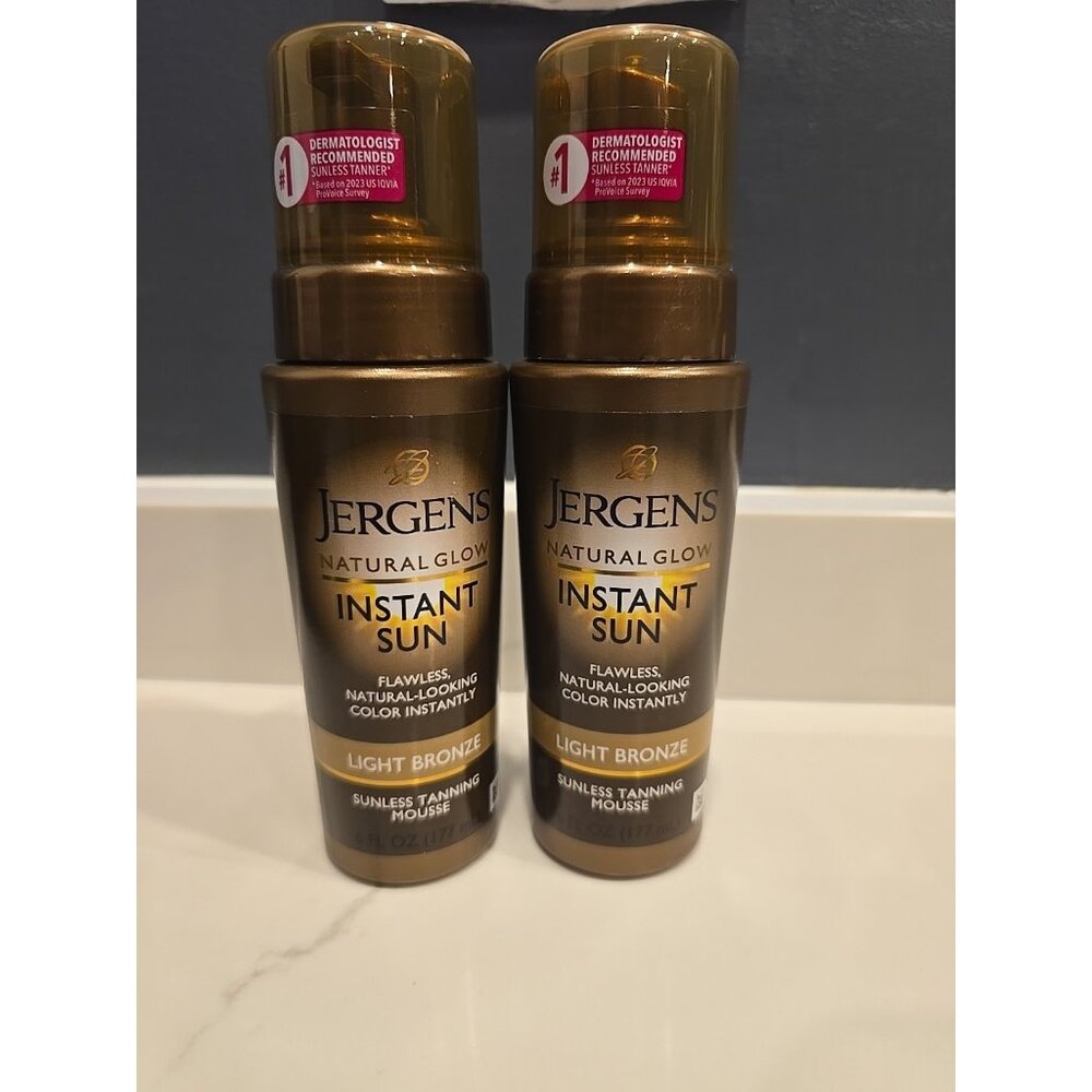 Jergens Natural Glow Instant Sun Tanning Mousse Light Bronze 6 oz LOT OF 2 New